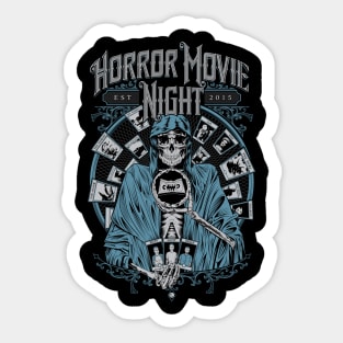 Horror Movie Night - Tarotvision (blue) Sticker